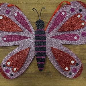 Sparkling Pink and Red Butterfly Decor